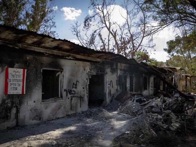 30-09-2024 - A building at kibbutz Nir Oz in IsraelÃ¢â¬â¢s south. Picture: Liam Mendes / The Australian