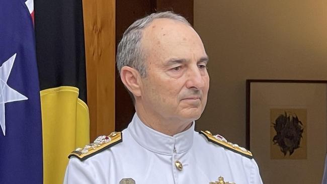 CANBERRA, AUSTRALIA. APRIL 9, 2024. Vice Admiral David Johnston has been promoted to ADF chief, PM Anthony Albanese announces. Picture:  NCA NewsWire/ Ellen Ransley