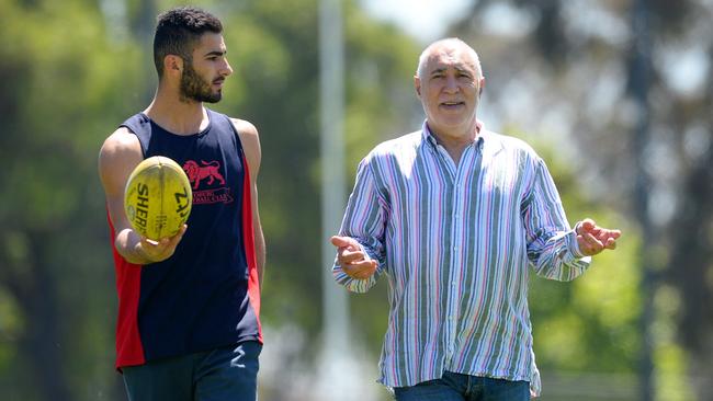 Adam Saady and Phil Cleary at Coburg City Oval. Picture: Angie Basdekis