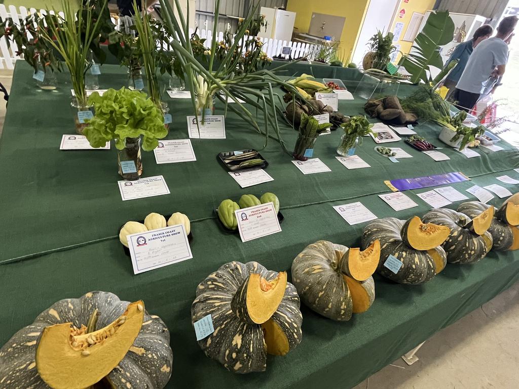 A display of vegetables at the Fraser Coast Show.