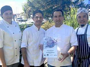 Anita Ooi, Santiago DeFilippo, Matt Smith and Gerry Ymbong from Waterline restaurant. Picture: Jann H