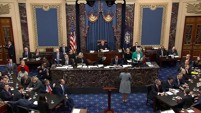 The US Senate voted 52 to 48 to clear Mr Trump. Picture: Senate TV