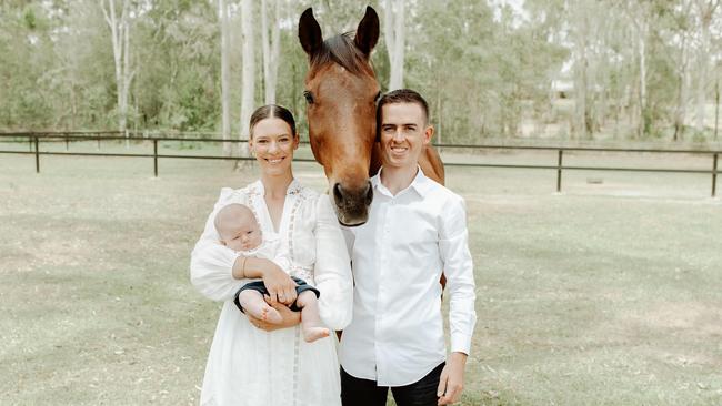 Ben Thompson’s wife Steph and son Harry will watch the Caulfield Cup from Hong Kong on Saturday. Picture: Supplied