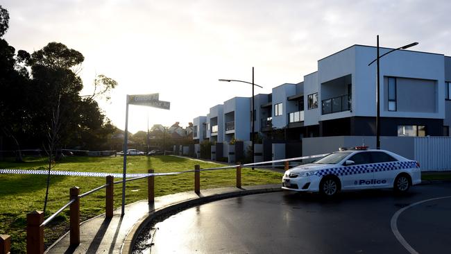 Police have taped off the street where Stephen Danl was shot. Picture: AAP Image/Tracey Nearmy