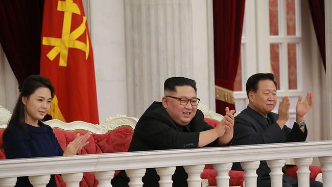 Kim Jong-un with his wife Ri Sol-ju in Pyongyang. The North Korean leader will meet Donald Trump in Hanoi on February 27-28. Picture: AFP