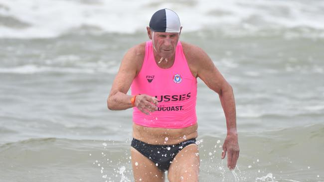 Bondi's Cyril Baldock at the Masters surf life saving. Pic: HarvPix