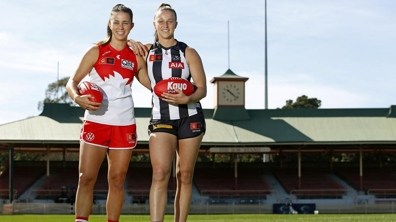 Chloe Molloy and Ruby Schleicher have made their predictions for the 2024 AFLW season (Picture: John Appleyard) .