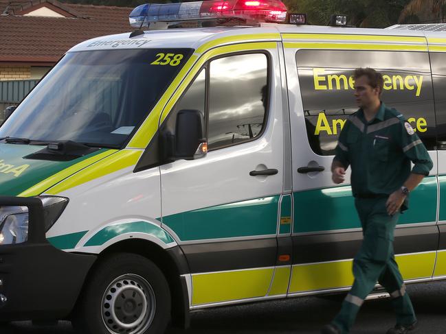 04/02/16 -SA Ambulance at scene of an accident. Picture Dean Martin