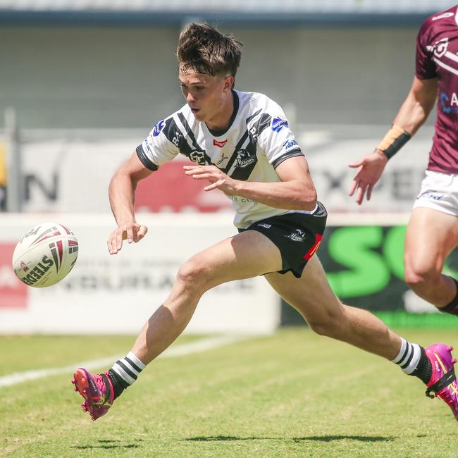 Tom Parker chases the ball this season for the Souths Logan Meninga Cup side. Picture: Glenn Campbell
