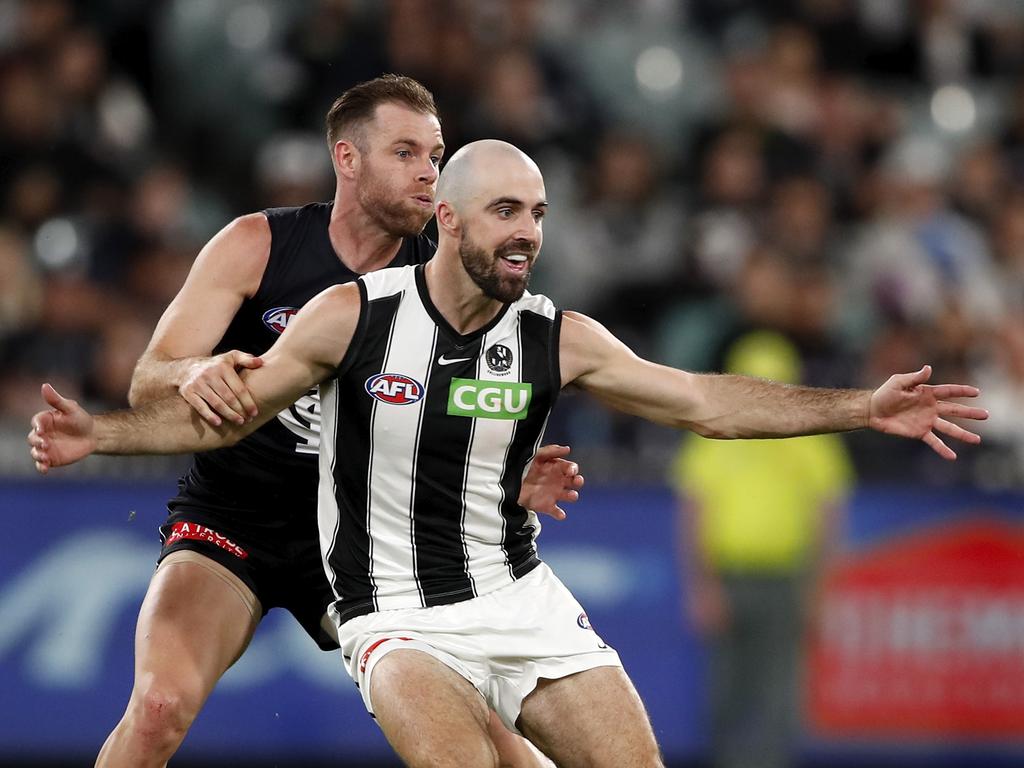 Sam Docherty (left) must address his starting point. Picture: Dylan Burns/AFL/Getty