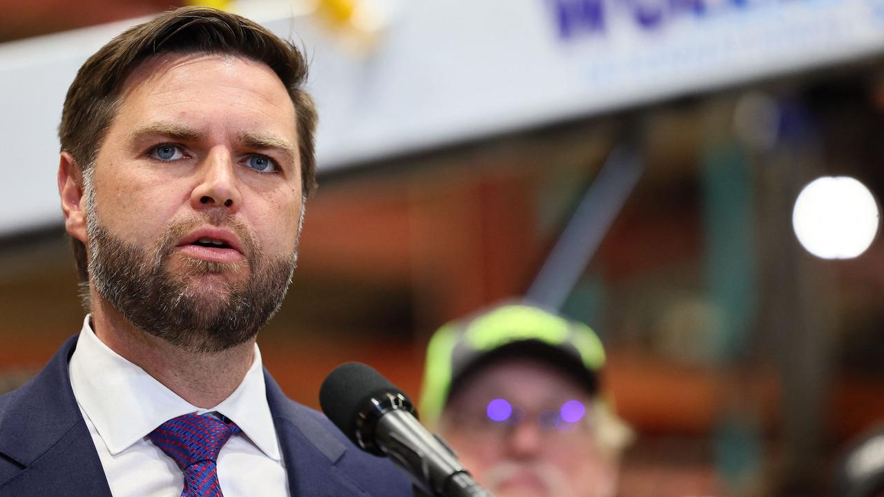 JD Vance attempted to confront Vice President Kamala Harris and her running mate. Picture:Adam Bettcher/Getty Images/AFP