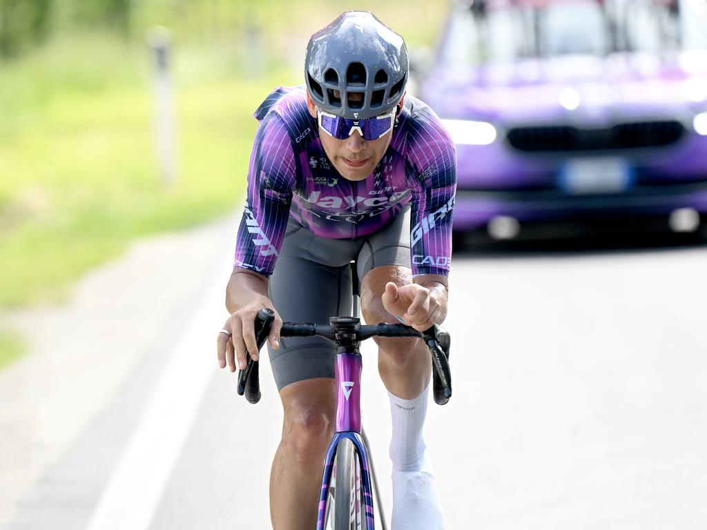 A time trial specialist, Plapp rode 45km on his own to his maiden Grand Tour stage win. Picture: Dario Belingheri/Getty Images