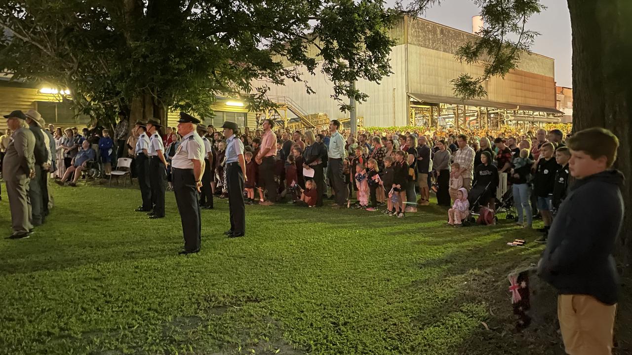 Hundreds gathered at Farleigh Mill just after 5am to join the Farleigh-Northern Beaches RSL sub branch service. Photo: Fergus Gregg