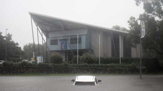 Flooding from a freak deluge in Ingham in January 2021. Picture: Cameron Bates