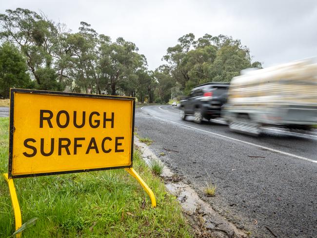 Victorian road authorities are filling almost 700 potholes a day. Picture: Jake Nowakowski