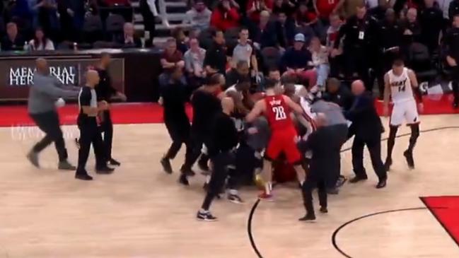 The all-in scuffle between the Miami Heat and Houston Rockets.