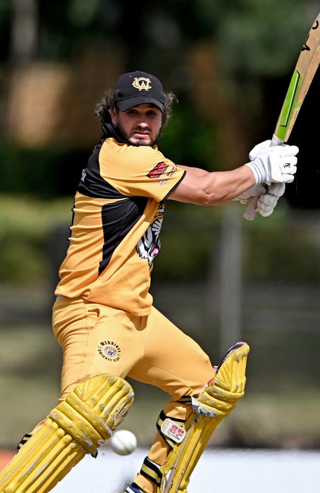 Werribee’s Tim O'Brien on the attack against St St Bernard's last year in the VSDCA. Picture: Andy Brownbill