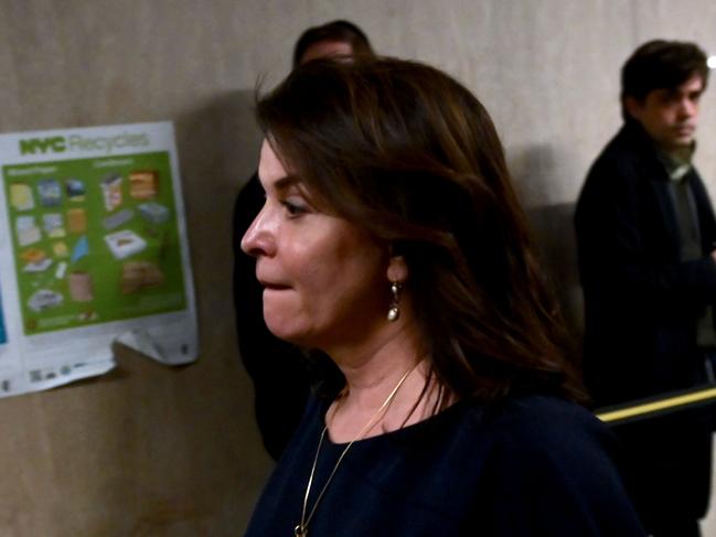 Actress Annabella Sciorra leaves the courtroom in Manhattan Criminal Court. Picture: AFP