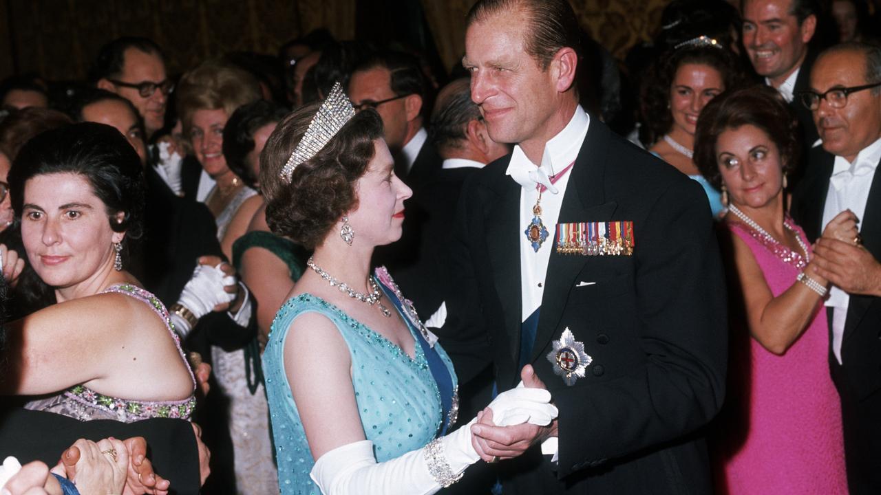 Queen Elizabeth II and Prince Philip dance at a state ball in Valetta, Malta. Picture: Hulton-Deutsch Collection/Corbis via Getty Images