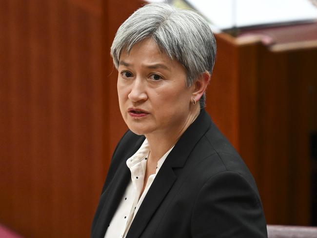 CANBERRA, AUSTRALIA  - NewsWire Photos - November 18, 2024:  Senator Penny Wong in the Senate at Parliament House in Canberra. Picture: NewsWire / Martin Ollman