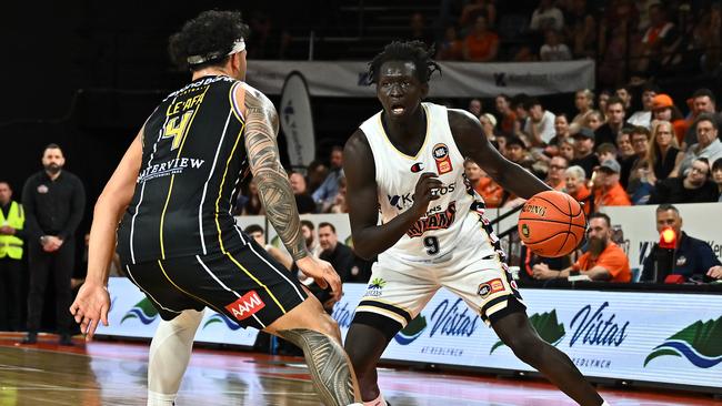 Jackson Makoi of the Taipans in action during the round 10 NBL match between Cairns Taipans and Sydney Kings at Cairns Convention Centre, on November 29, 2024, in Cairns, Australia. (Photo by Emily Barker/Getty Images)