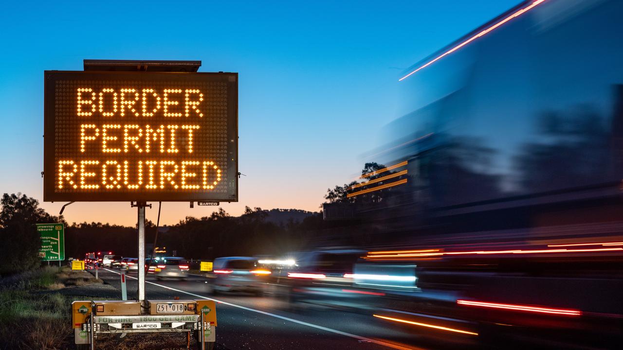 The Hume Freeway at the NSW-Victorian border near Albury Wodonga on December 20. Picture: Simon Dallinger