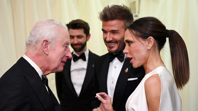 The duo at Highgrove House on February 07, 2025 with King Charles. Picture: Finnbarr Webster/Getty Images