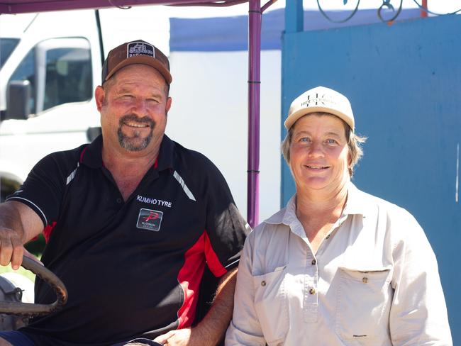 Train driver Lyndon Maroske and Charlie Woodward at the 2023 Murgon Show.