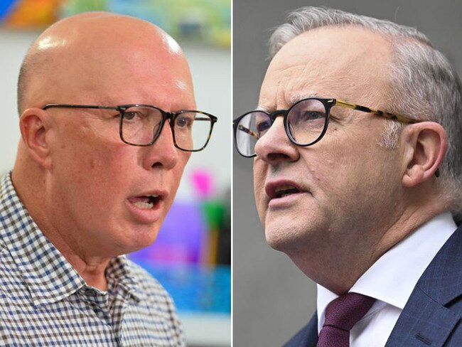 Peter Dutton. left and Antohnoy Albanese, right. Pictures: News Corp
