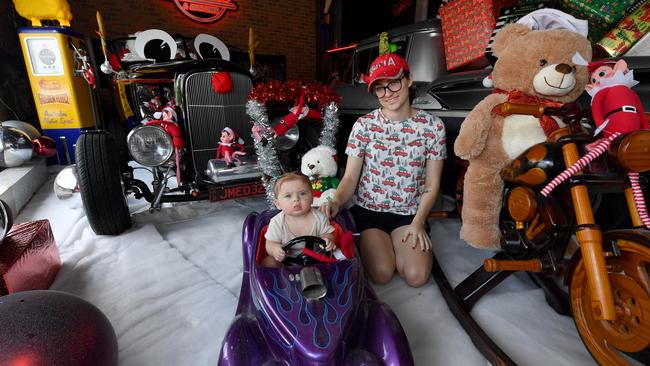 Liberty Eggins with her niece Georgia Gurney, 8 months at NQ Kool Kars and Customs. Picture: Evan Morgan