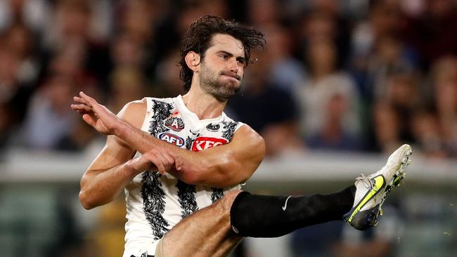 Brodie Grundy has been traded to the Demons. (Photo by Dylan Burns/AFL Photos via Getty Images)