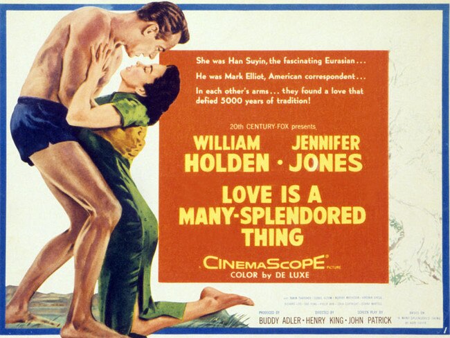 Poster for the first film shown at the Savoy Theatre: <i>Love is a Many-Splendored Thing</i>. Picture: supplied