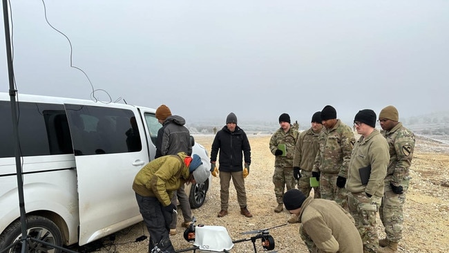 US Army soldiers inspecting CX2’s Wraith drone in Germany in January. The Southern California start-up last year struck a deal to put its software and sensors on Ukrainian drones. Picture: CX2