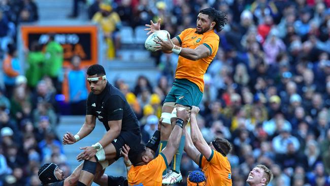 There were improvements across the park for the Wallabies on Saturday. Picture: AFP