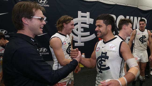 Carlton has enjoyed a huge turnaround under interim coach David Teague. Picture: Paul Kane/Getty Images.