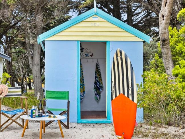 The bathing box in Rosebud, Victoria, is listed for $90,000-$99,000. Picture: Domain