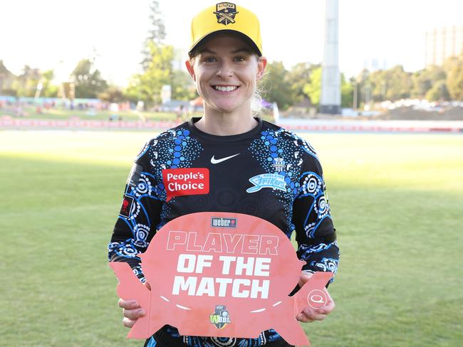 Mack with one of her many player of the match awards. Picture: Will Russell/Getty Images