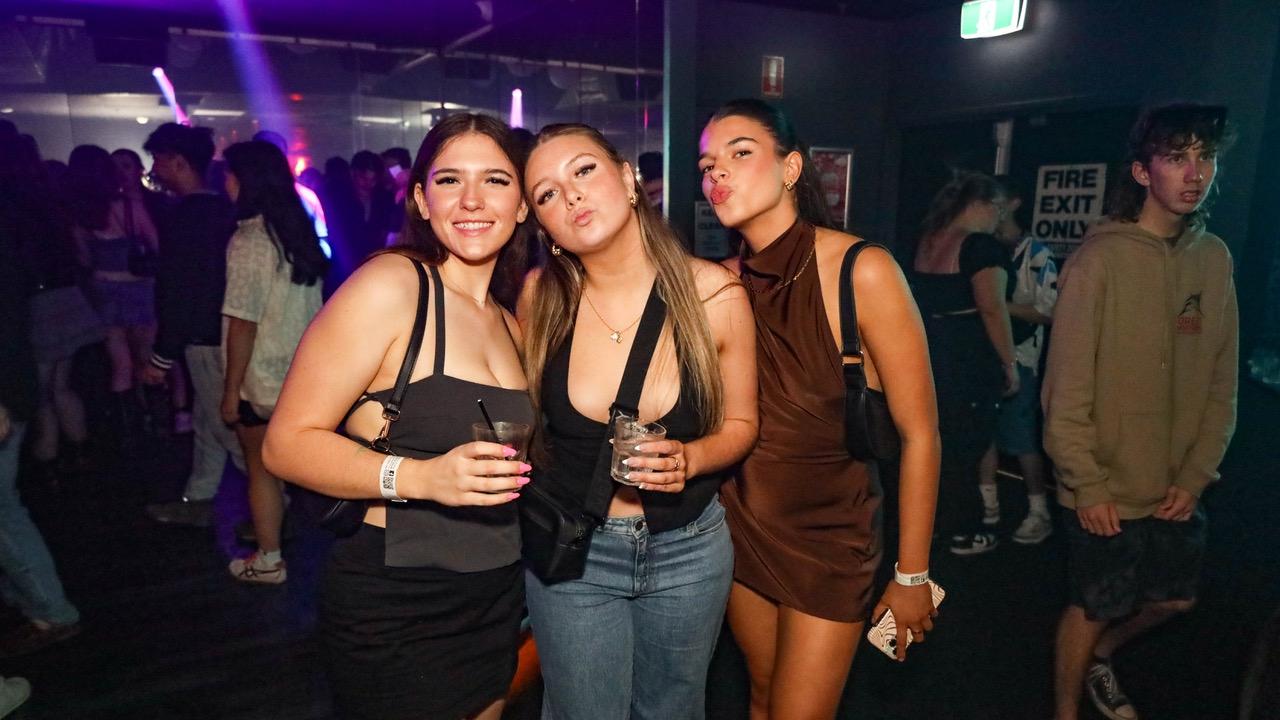 Jayme Gynn, Ella Davidson, and Makenzie Belle at Cocktails Nightclub. Picture: Kitt O'Halloran