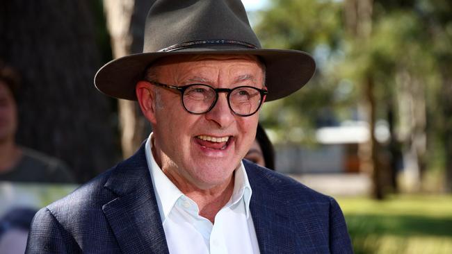 Anthony Albanese was in the Brisbane suburb of Acacia Ridge on Saturday. Picture NewsWire / David Clark