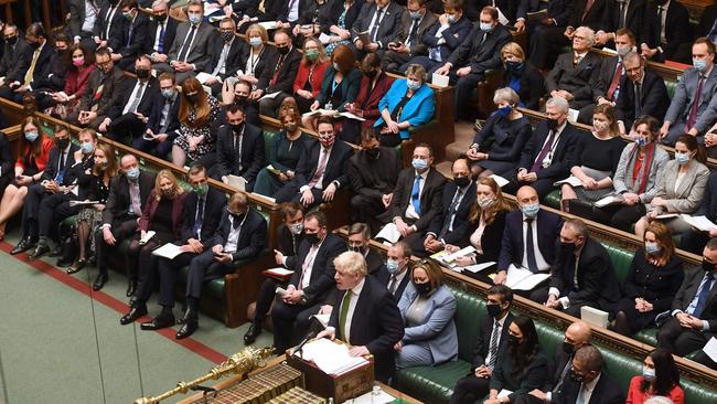 Boris Johnson in in the House of Commons in London.