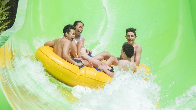 Visitors enjoying a slide at Funfields Whittlesea. Picture: Rob Leeson.