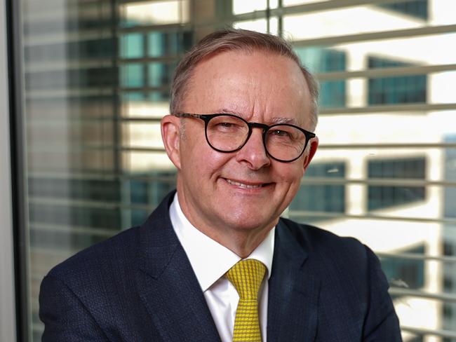 Daily Telegraph. 25, August, 2022.**Portrait for the Bush Summit **Prime Minister Anthony Albanese, at the Commonwealth Parliament Offices, in Sydney, today. Picture: Justin Lloyd.