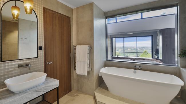 The bathrooms in the suite are luxurious and have ‘switch’ glass that changes from transparent to opaque at the press of a button.