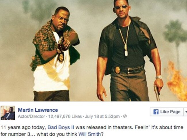 A post on Martin Lawrence’s facebook page.