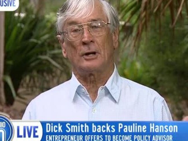 Support ... Dick Smith on Channel 10 today.