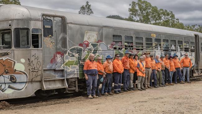 Members of the Atherton-Herberton Historic Railway were thrilled to see their next restoration project arrive after the prime mover bring it up to their workshop following a crash on February 6. Picture: Supplied