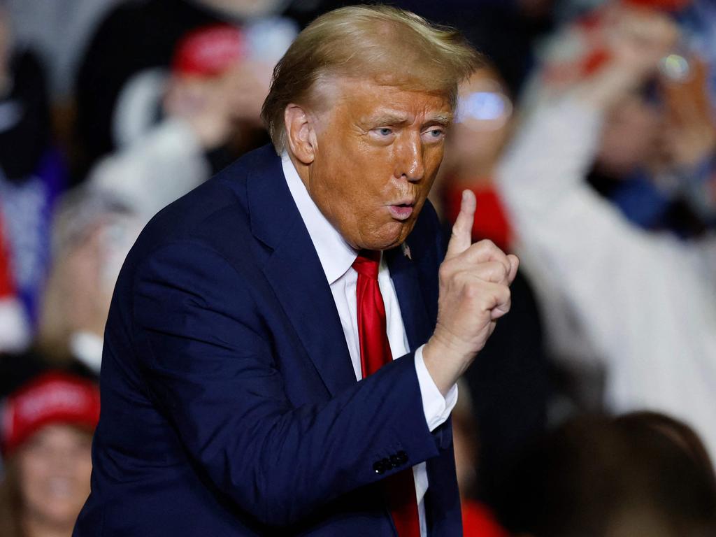 Donald Trump gestures at a campaign rally in Allentown, Pennsylvania. Picture: AFP