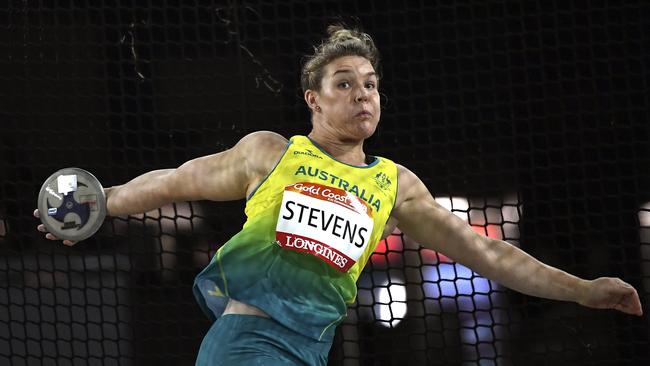 Dani Stevens broke Commonwealth Games record that had stood for 20 years. Picture: AAP Image/Dean Lewins