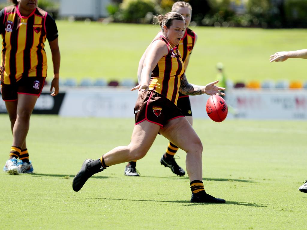 AFL Cairns Womens, Round 1: Manunda Hawks v Centrals Trinity Beach at Cazalys. Hawks' Tiarne Sparks. Picture: Stewart McLean