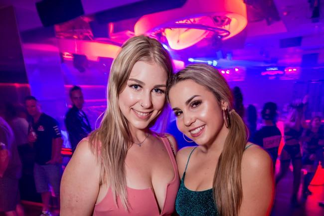 Jess Hughes and Talia Rose, at Sin City nightclub, Surfers Paradise, on Thursday night